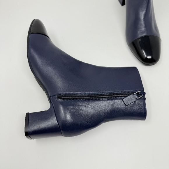 New Stuart Weitzman Milla 60 Leather Bootie Blue Sz 7.5 - Picture 10 of 15